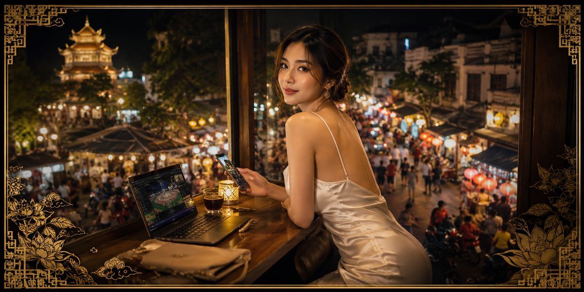 Người dùng Hà Nội thưởng thức cà phê và truy cập ic3 trên điện thoại